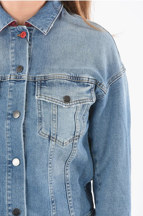 Denim AMERICAN Jacke mit silbernen Knöpfen in Blau - Image 3