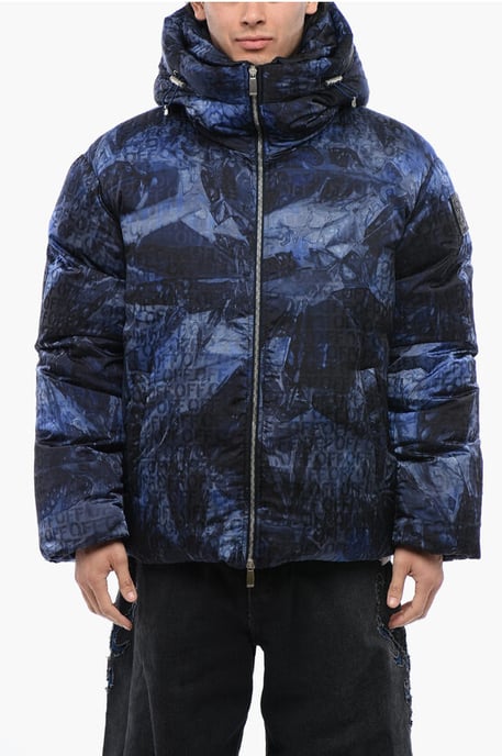 Pufferjacke SIERRA LEONE mit Monogrammmuster in Blau - Image 1