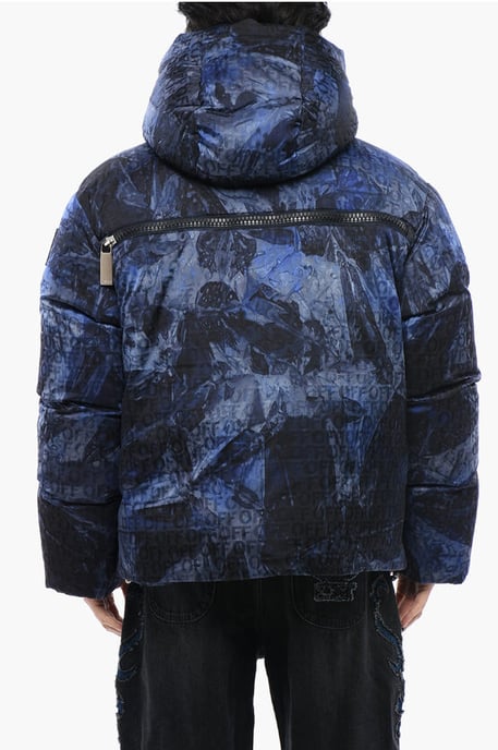 Pufferjacke SIERRA LEONE mit Monogrammmuster in Blau - Image 2
