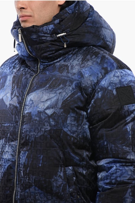 Pufferjacke SIERRA LEONE mit Monogrammmuster in Blau - Image 3