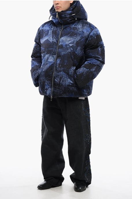 Pufferjacke SIERRA LEONE mit Monogrammmuster in Blau - Image 4