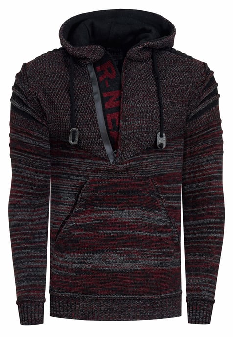 1/2 Zip Grobstrick Future Kapuzen-Pullover - Image 1