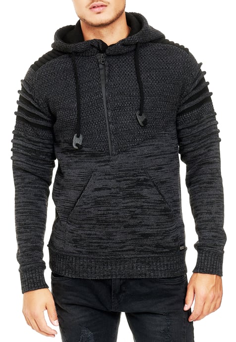 1/2 Zip Grobstrick Future Kapuzen-Pullover - Image 3