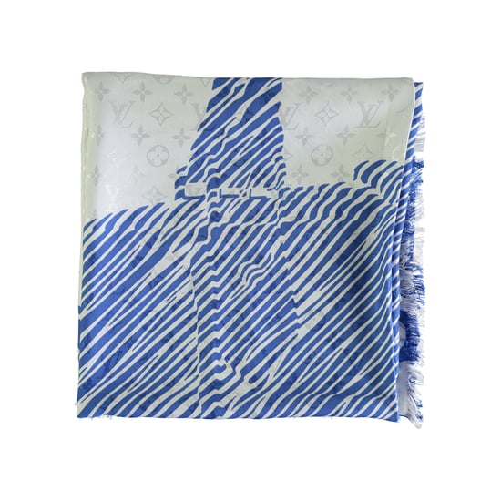 Louis Vuitton Blau-weißer Schal mit Alma-Print – 10er - Image 2