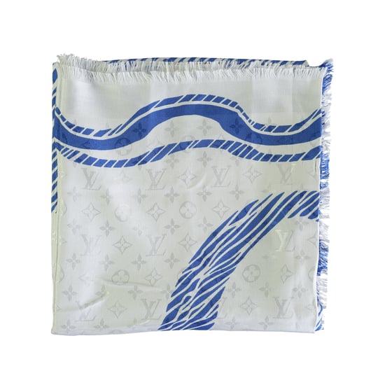 Louis Vuitton Blau-weißer Schal mit Alma-Print – 10er - Image 3