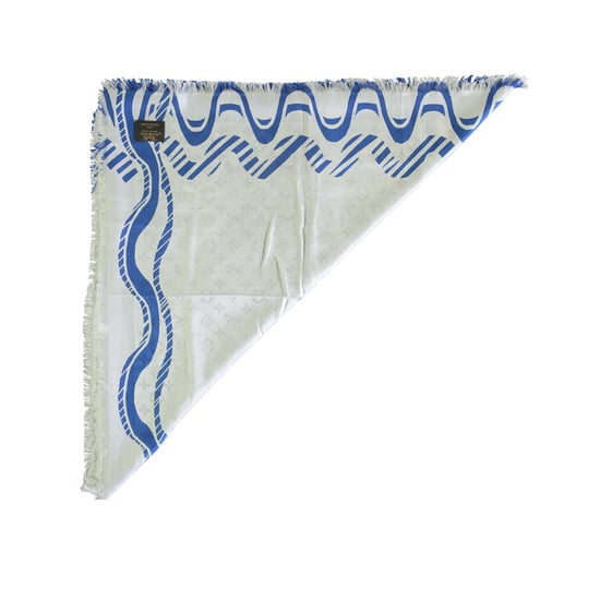 Louis Vuitton Blau-weißer Schal mit Alma-Print – 10er - Image 4
