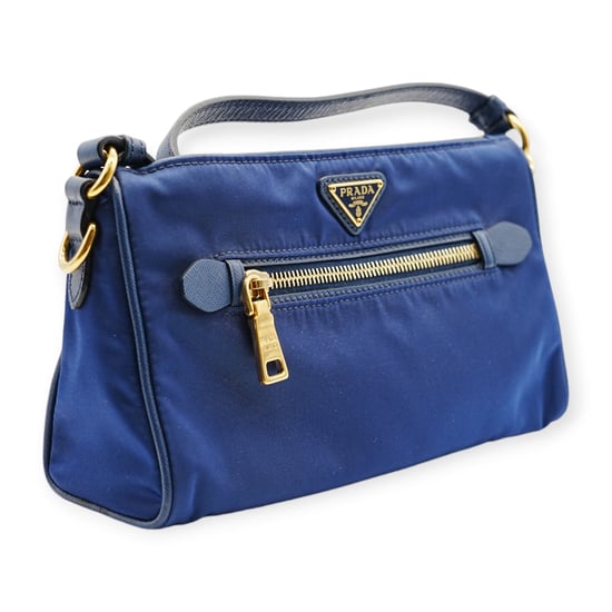 Prada Blaue Nylon-Schultertasche – 10er - Image 2