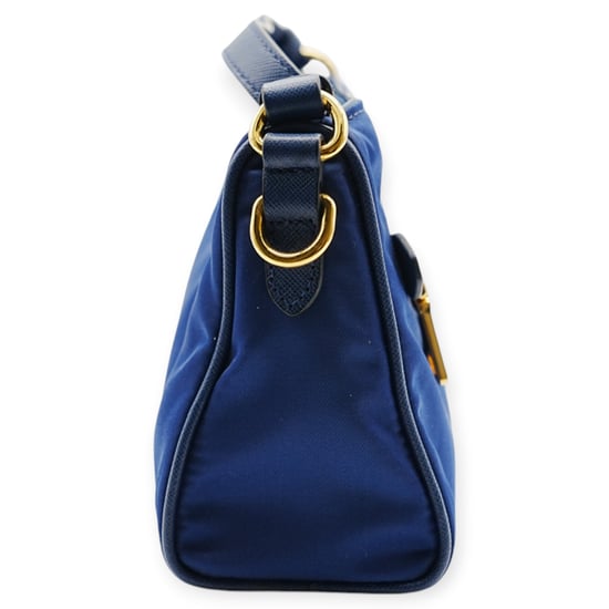 Prada Blaue Nylon-Schultertasche – 10er - Image 4