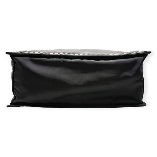 Prada – Schwarze und blaue Tragetasche aus Re-Nylon mit Nieten – 20er - Image 3
