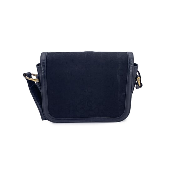 Celine Vintage Stoff Schultertasche Verschlussbox - Image 3