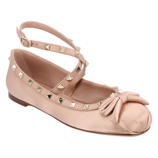 Valentino Rockstud Satin Ballerinas Rosa - Image 1