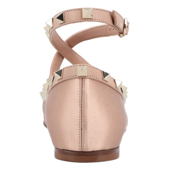 Valentino Rockstud Satin Ballerinas Rosa - Image 3