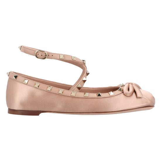 Valentino Rockstud Satin Ballerinas Rosa - Image 6