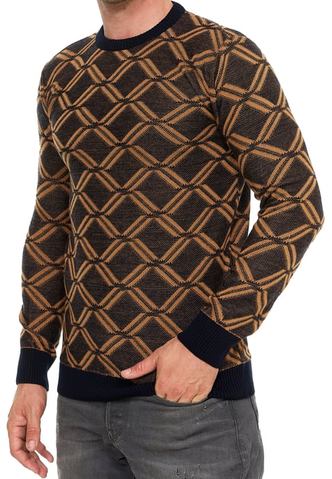 Feinstrick mit Karo-Muster Rundhals-Pullover - Image 4