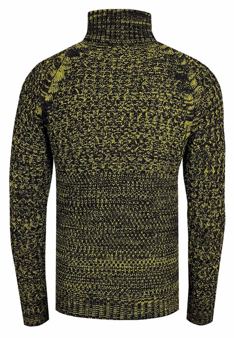 Side Button-Placket Grobstrick Rollkragen-Pullover - Image 2