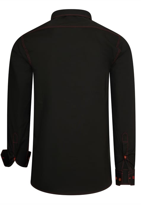 Langarm Slim Fit Hemd mit Kontrast-Naht - Image 2