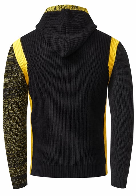Kontrast Grobstrick Kapuzenpullover - Image 2