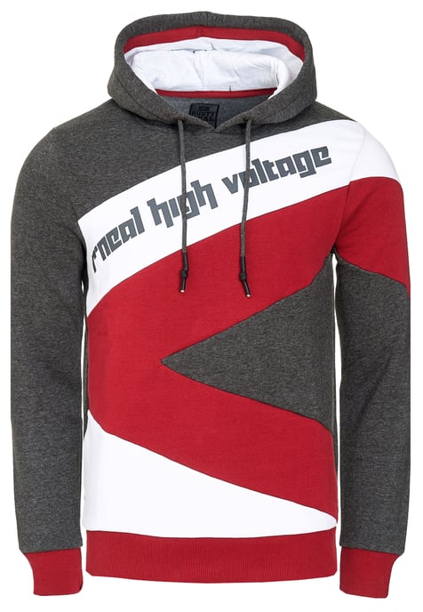 Kontrast Color Block Kapuzen-Pullover - Image 1
