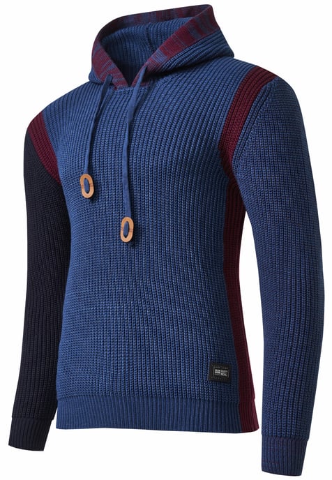 Kontrast Grobstrick Kapuzenpullover - Image 3