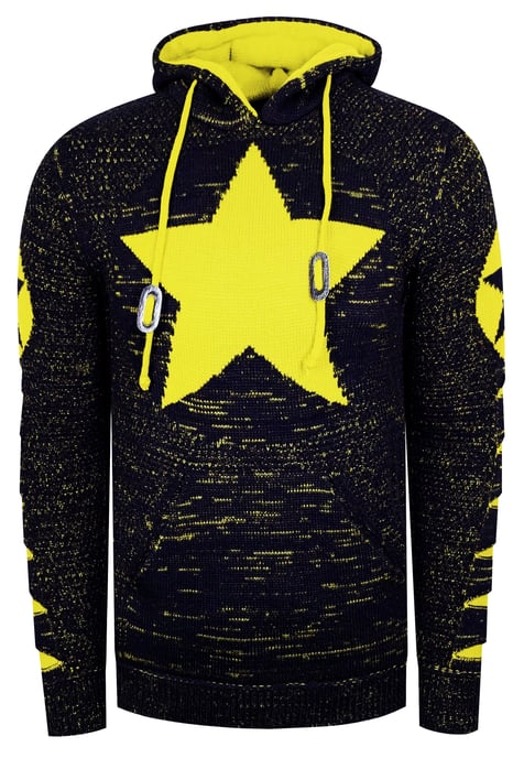 Grobstrick Comic Kapuzen-Pullover - Image 1