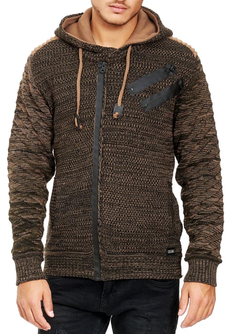 Full Zip Grobstrick Kapuzen-Strick-Jacke - Image 3