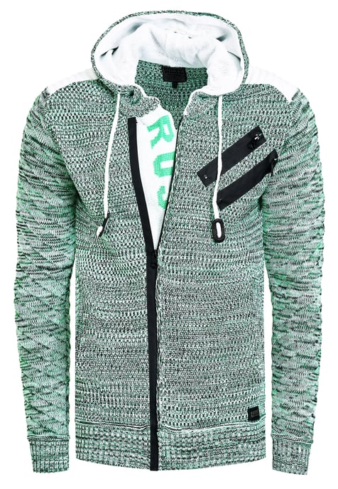 Full Zip Grobstrick Kapuzen-Strick-Jacke - Image 1