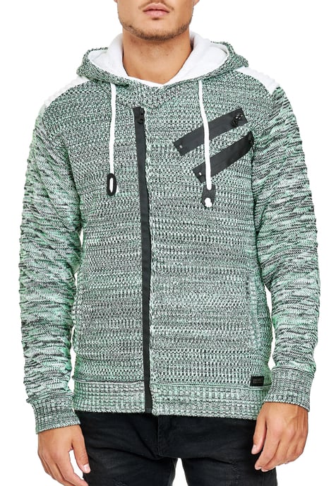 Full Zip Grobstrick Kapuzen-Strick-Jacke - Image 3