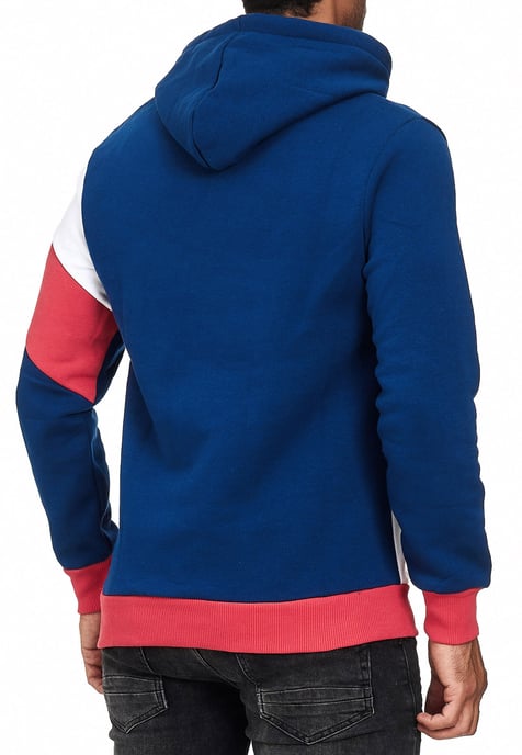 Kontrast Color Block Kapuzen-Pullover - Image 3