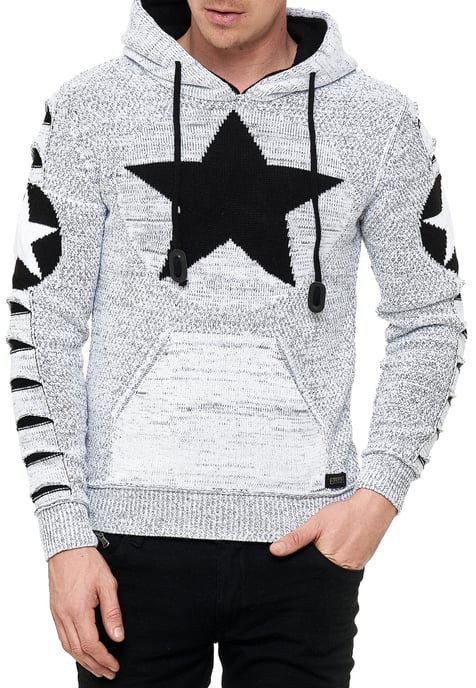 Grobstrick Comic Kapuzen-Pullover - Image 3