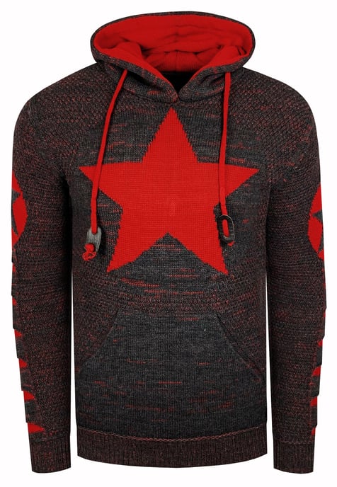 Grobstrick Comic Kapuzen-Pullover - Image 1