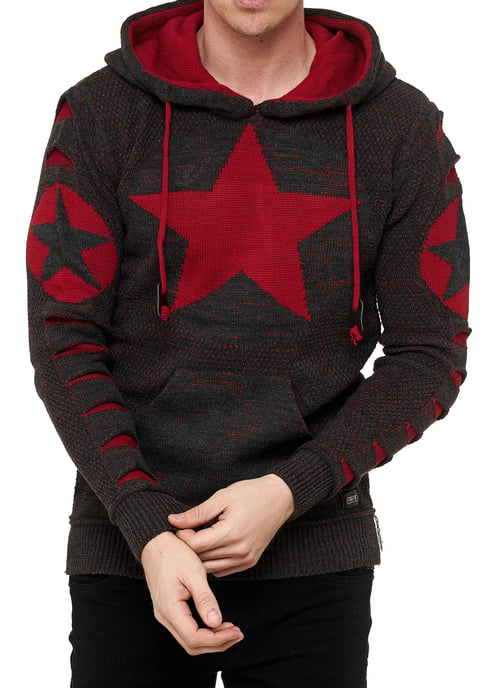 Grobstrick Comic Kapuzen-Pullover - Image 3