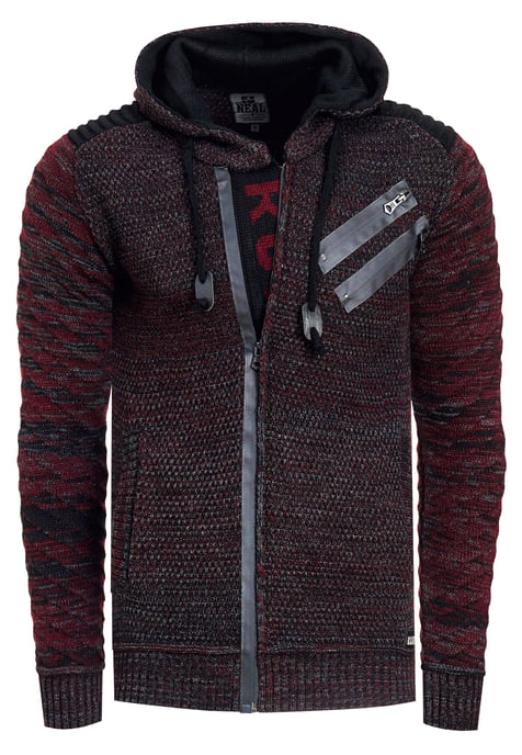 Full Zip Grobstrick Kapuzen-Strick-Jacke - Image 1
