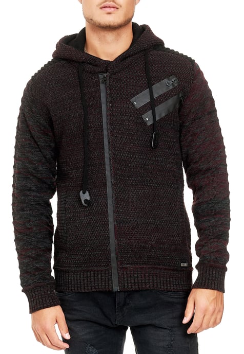 Full Zip Grobstrick Kapuzen-Strick-Jacke - Image 3