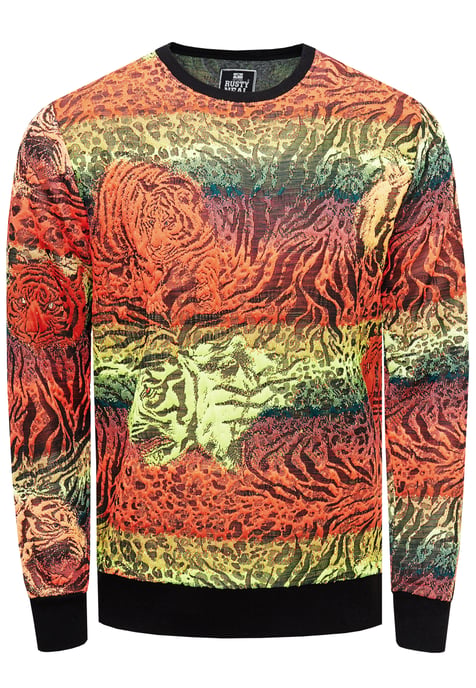 Neon Jacquard Tiger Sweater - Image 1
