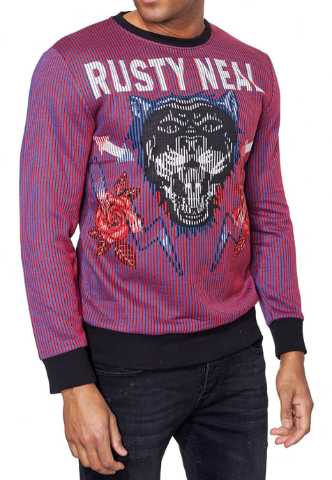 Lila Jacquard Sweatshirt im Black Panther Design - Image 3