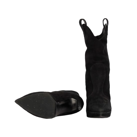 Giuseppe Zanotti – Spitze, schwarze Wildlederstiefel – 20er - Image 4
