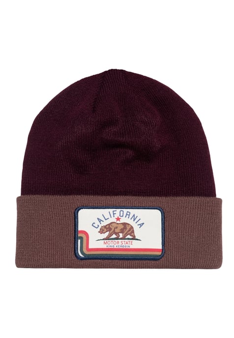 King Kerosin Herren Stickmütze California Motor State weinrot - Image 1