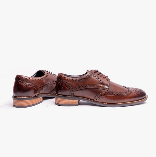 Hush Puppies Dustin Herren Brogue Schuhe Schokolade - Image 3