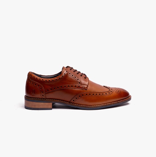 Hush Puppies Dustin Herren Brogues Schuhe Beige - Image 1