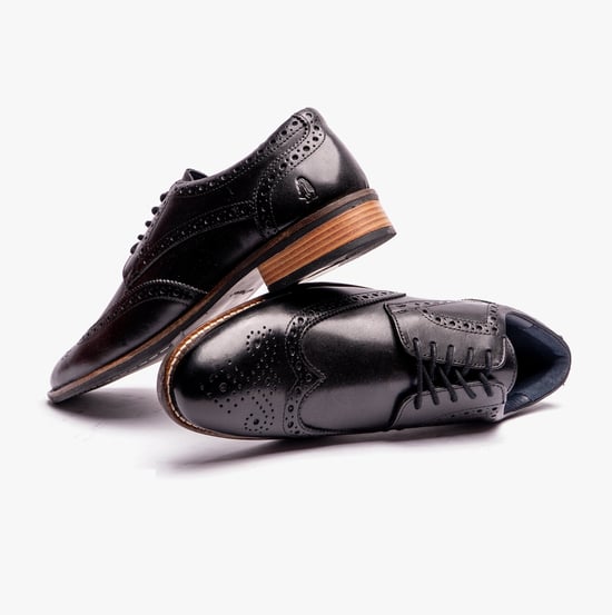 Hush Puppies Dustin Herren Brogue Schuhe Schwarz - Image 4