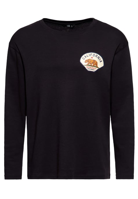 King Kerosin Herren Langarmshirt California Motor State schwarz - Image 1