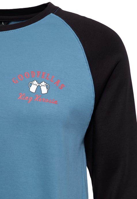 King Kerosin Herren Langarmshirt Good Fellas blau - Image 3