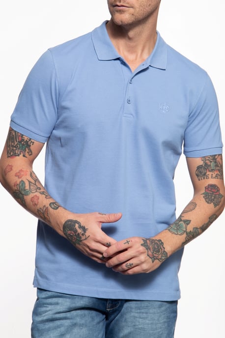 Way of Glory Herren WAY OF GLORY Herren Premium Poloshirt aus hochwertigem Pikee hellblau - Image 2