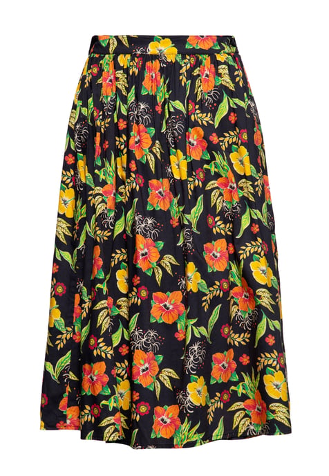 Queen Kerosin Damen Swing Wickelrock Hibiskus mehrfarbig - Image 1
