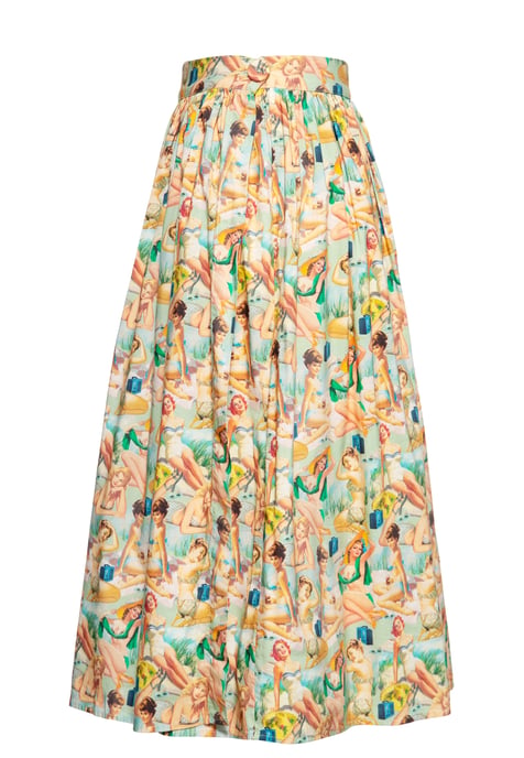 Queen Kerosin Damen Swing Wickelrock mit Pin-Up All-Over-Print Pin-Up mehrfarbig - Image 2