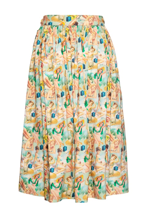 Queen Kerosin Damen Swing Wickelrock mit Pin-Up All-Over-Print Pin-Up mehrfarbig - Image 3