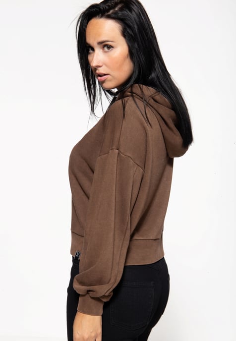 Queen Kerosin Damen Hoodie Wild Ones Ride Free dunkelbraun - Image 2