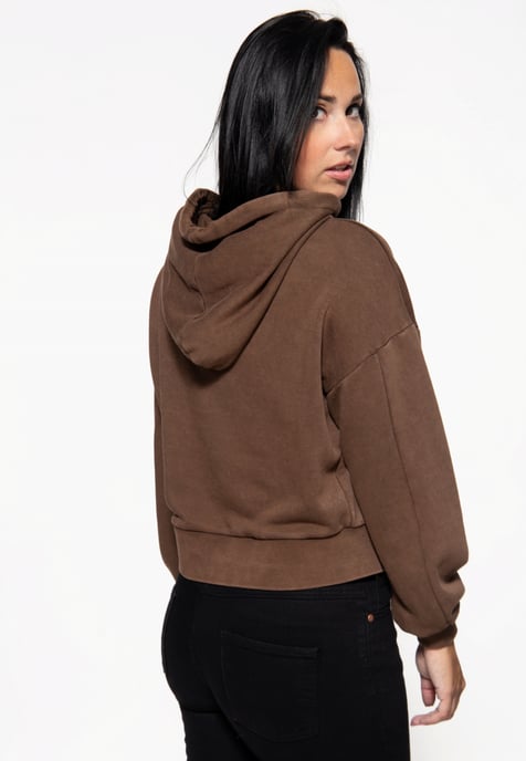 Queen Kerosin Damen Hoodie Wild Ones Ride Free dunkelbraun - Image 3