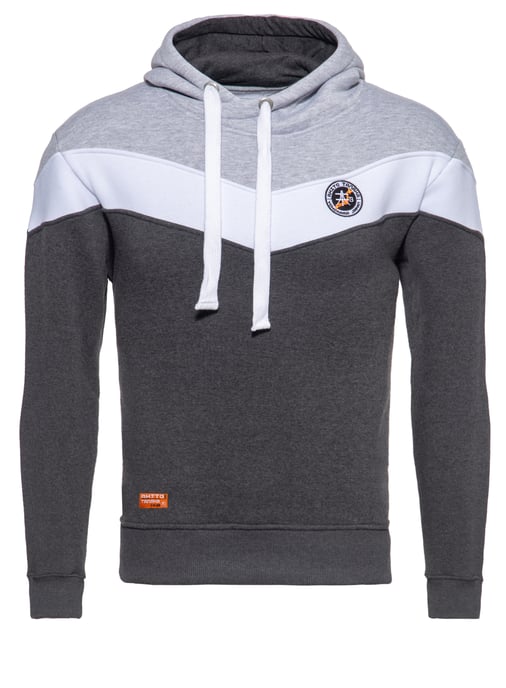 Akito Tanaka Herren Kapuzen Sweater Triple Tone grau - Image 2
