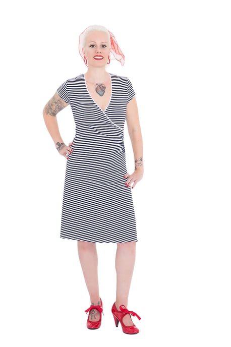 Queen Kerosin Damen QUEEN KEROSIN Sailor Dress mit süßer Schleife am Rücken Mermaid navy - Image 1